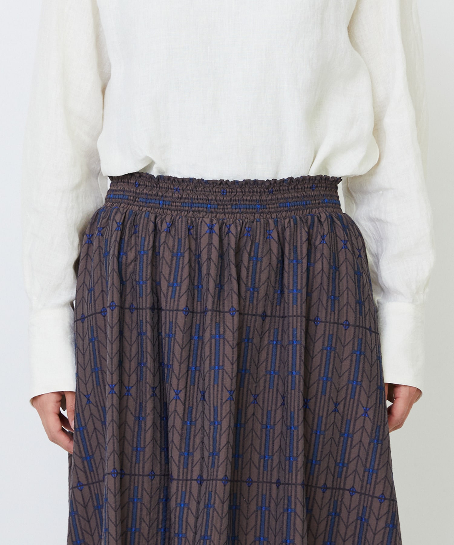 【LOISIR】オリジナルジャカードイージースカート 詳細画像 ブラウン系その他 21