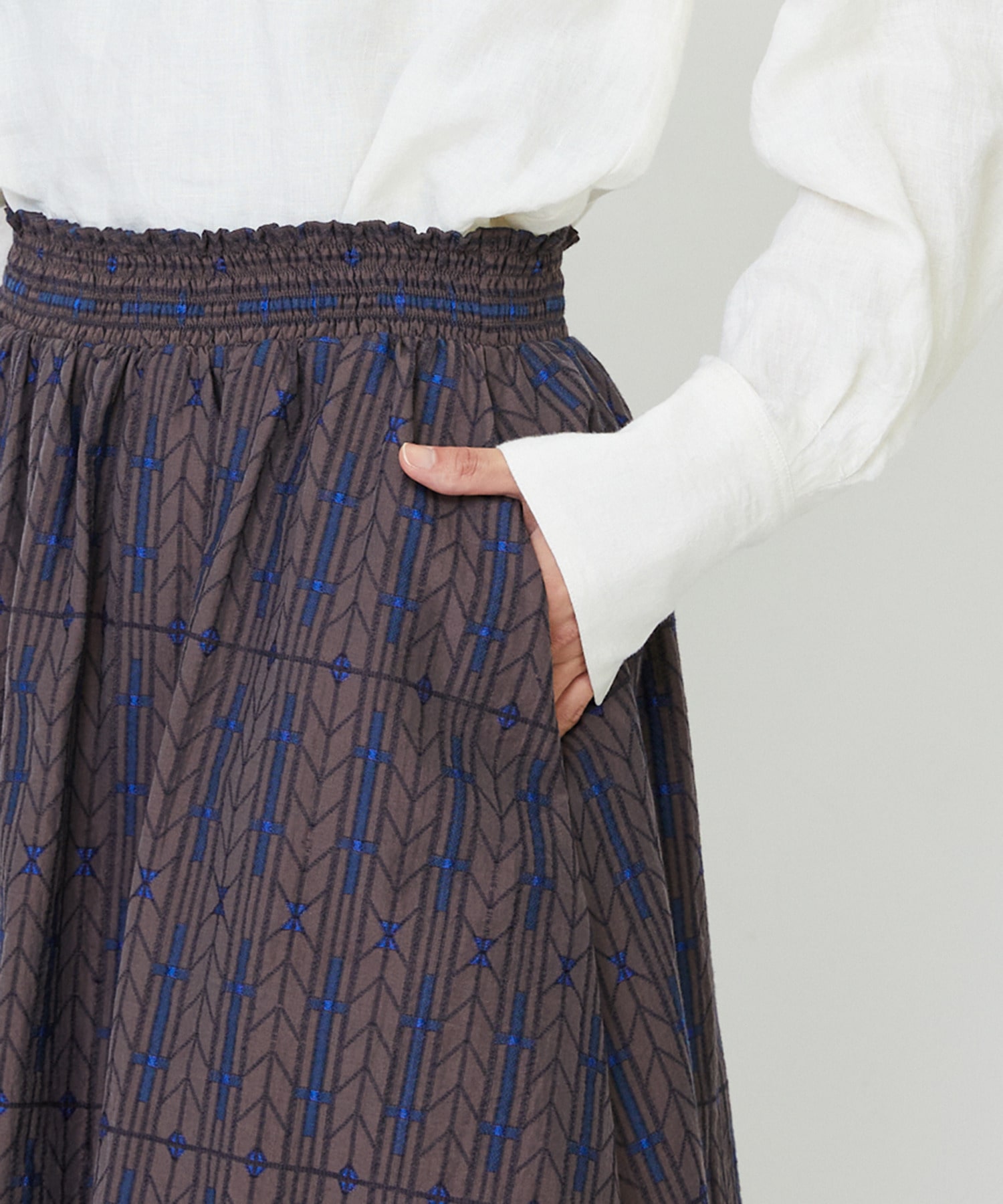 【LOISIR】オリジナルジャカードイージースカート 詳細画像 ブラウン系その他 23
