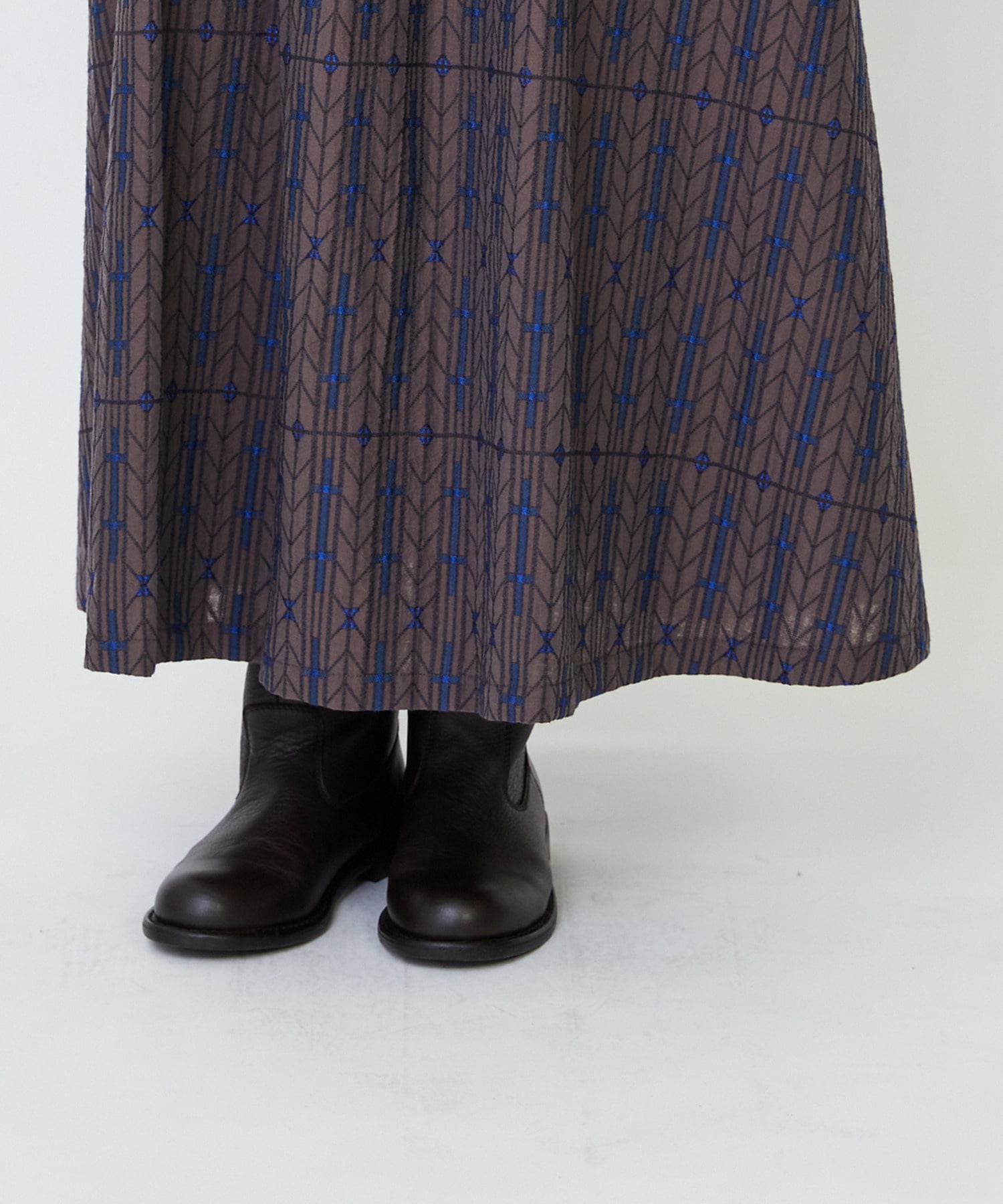 【LOISIR】オリジナルジャカードイージースカート 詳細画像 ブラウン系その他 24