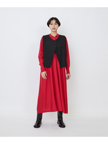 【LOISIR】ウールリネンヘリンボーンベスト 詳細画像 チャコールグレー 1