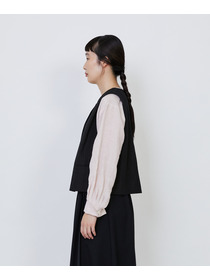 【LOISIR】ウールリネンヘリンボーンベスト 詳細画像 チャコールグレー 10