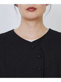 【LOISIR】ウールリネンヘリンボーンベスト 詳細画像 チャコールグレー 12