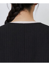 【LOISIR】ウールリネンヘリンボーンベスト 詳細画像 チャコールグレー 13