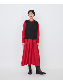 【LOISIR】ウールリネンヘリンボーンベスト 詳細画像 チャコールグレー 2