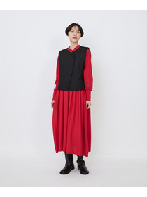 【LOISIR】ウールリネンヘリンボーンベスト 詳細画像 チャコールグレー 3