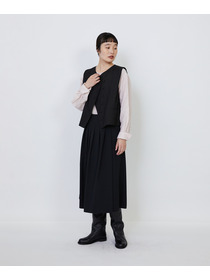 【LOISIR】ウールリネンヘリンボーンベスト 詳細画像 チャコールグレー 5