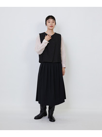 【LOISIR】ウールリネンヘリンボーンベスト 詳細画像 チャコールグレー 6