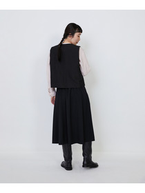 【LOISIR】ウールリネンヘリンボーンベスト 詳細画像 チャコールグレー 8