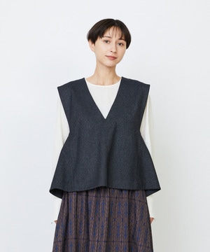 【LOISIR】クラシカルツイードAラインベスト 詳細画像 グレー系その他 1