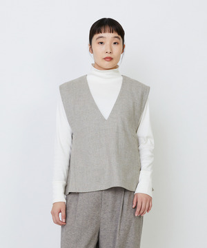 【LOISIR】クラシカルツイードAラインベスト 詳細画像 ベージュ系その他 1