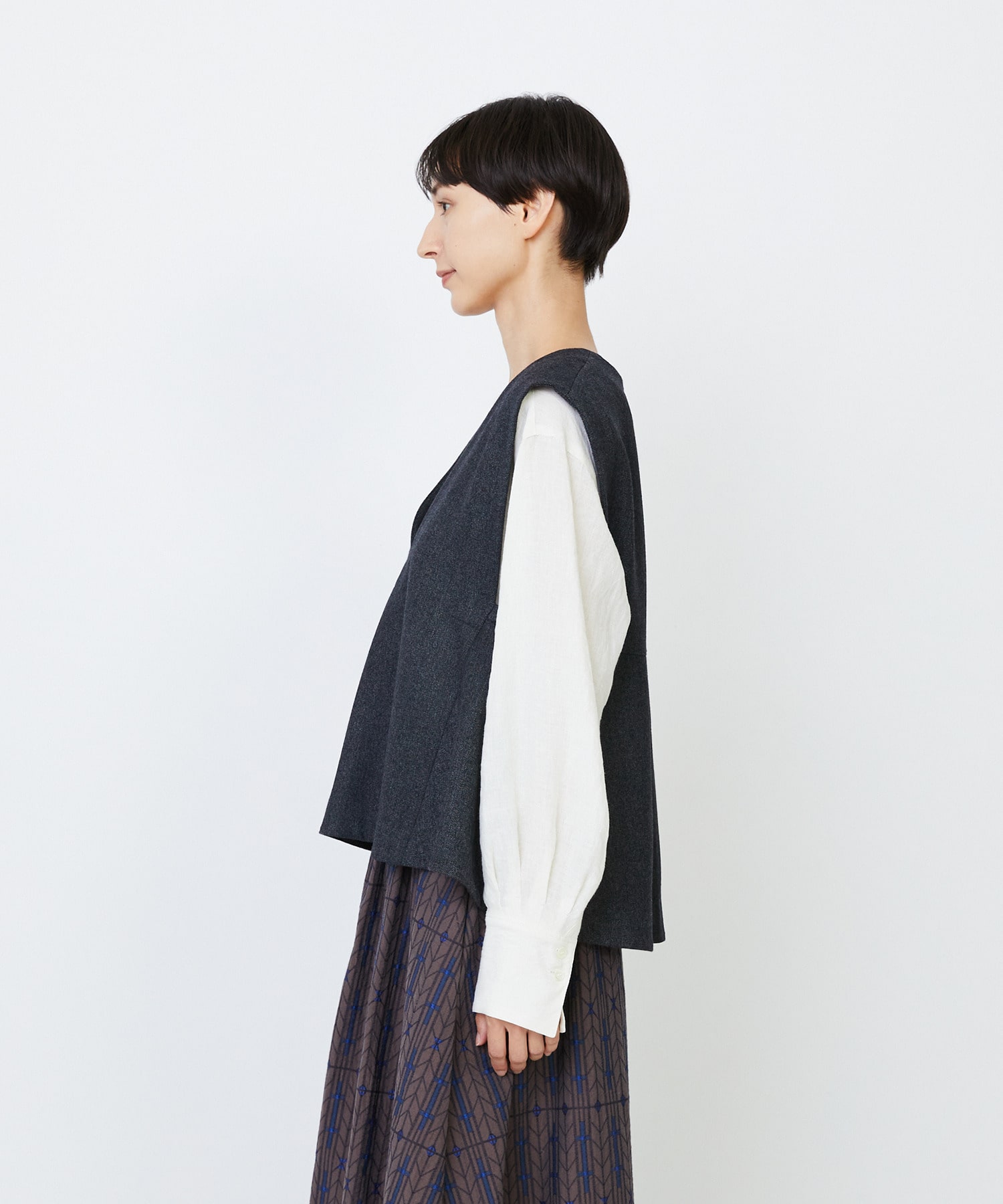 【LOISIR】クラシカルツイードAラインベスト 詳細画像 ベージュ系その他 17