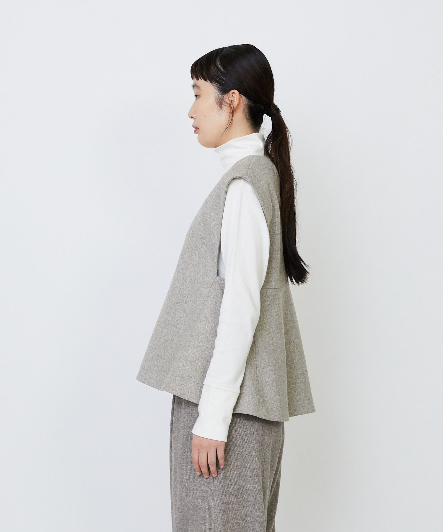 【LOISIR】クラシカルツイードAラインベスト 詳細画像 ベージュ系その他 9