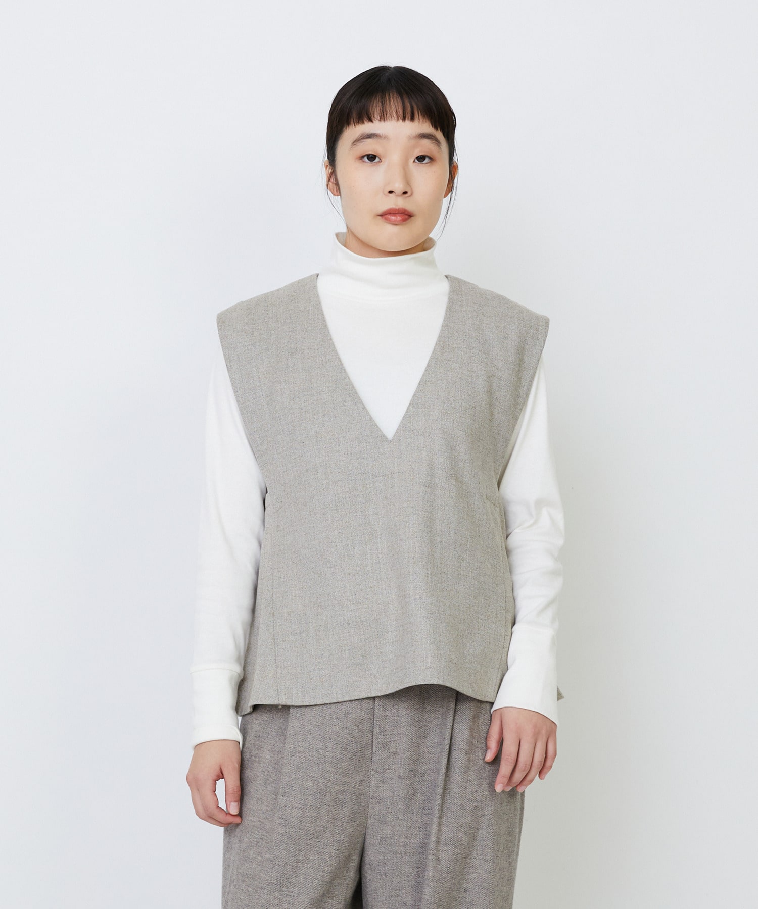 【LOISIR】クラシカルツイードAラインベスト 詳細画像 ベージュ系その他 1