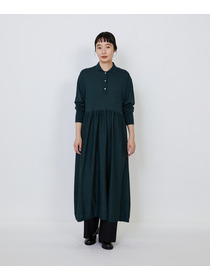 【LOISIR】｜2BUY10%OFF・3BUY20%OFF｜ウール梳毛天竺ポロワンピース 詳細画像 チャコールグレー 11