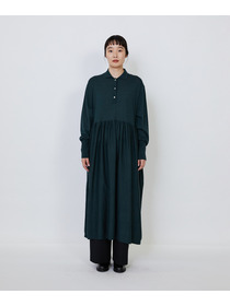 【LOISIR】｜2BUY10%OFF・3BUY20%OFF｜ウール梳毛天竺ポロワンピース 詳細画像 チャコールグレー 16