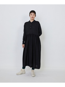 【LOISIR】｜2BUY10%OFF・3BUY20%OFF｜ウール梳毛天竺ポロワンピース 詳細画像 チャコールグレー 22