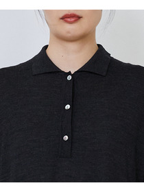 【LOISIR】｜2BUY10%OFF・3BUY20%OFF｜ウール梳毛天竺ポロワンピース 詳細画像 チャコールグレー 28