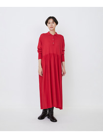 【LOISIR】｜2BUY10%OFF・3BUY20%OFF｜ウール梳毛天竺ポロワンピース 詳細画像 チャコールグレー 3