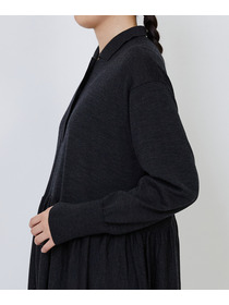 【LOISIR】｜2BUY10%OFF・3BUY20%OFF｜ウール梳毛天竺ポロワンピース 詳細画像 チャコールグレー 30