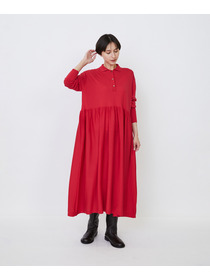 【LOISIR】｜2BUY10%OFF・3BUY20%OFF｜ウール梳毛天竺ポロワンピース 詳細画像 チャコールグレー 4