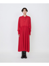 【LOISIR】｜2BUY10%OFF・3BUY20%OFF｜ウール梳毛天竺ポロワンピース 詳細画像 チャコールグレー 8