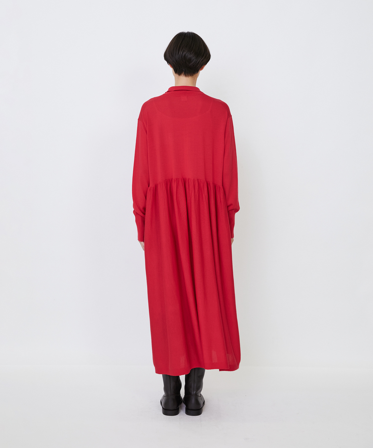 【LOISIR】｜2BUY10%OFF・3BUY20%OFF｜ウール梳毛天竺ポロワンピース 詳細画像 チャコールグレー 10