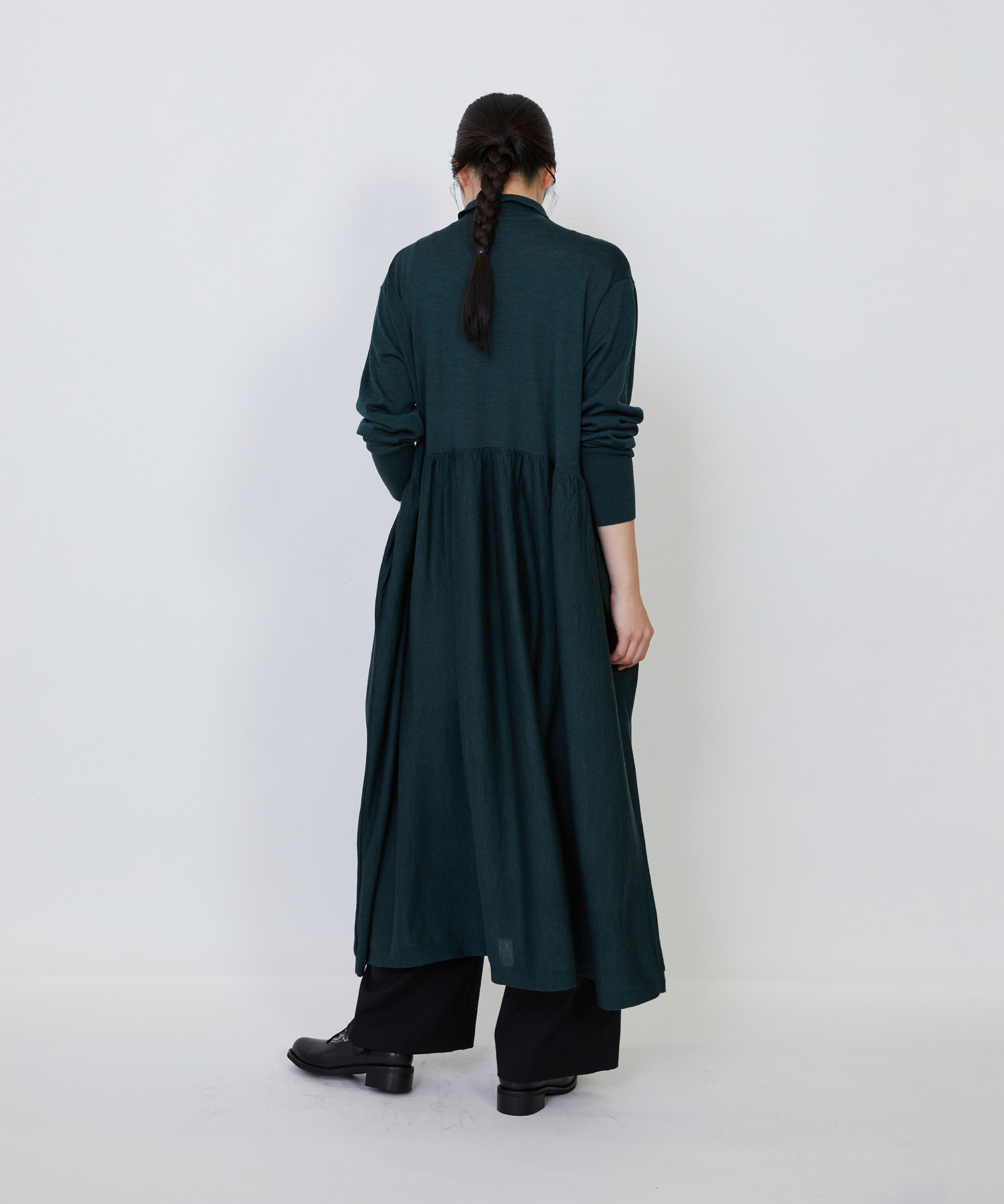 【LOISIR】｜2BUY10%OFF・3BUY20%OFF｜ウール梳毛天竺ポロワンピース 詳細画像 チャコールグレー 15