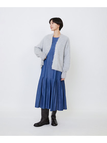 【LOISIR】カシミヤファー加工カーディガン 詳細画像 グレー 2