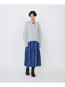 【LOISIR】カシミヤファー加工カーディガン 詳細画像 グレー 4