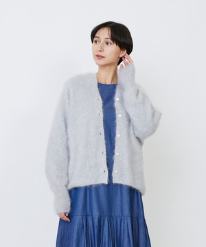 【LOISIR】カシミヤファー加工カーディガン 詳細画像 グレー 1