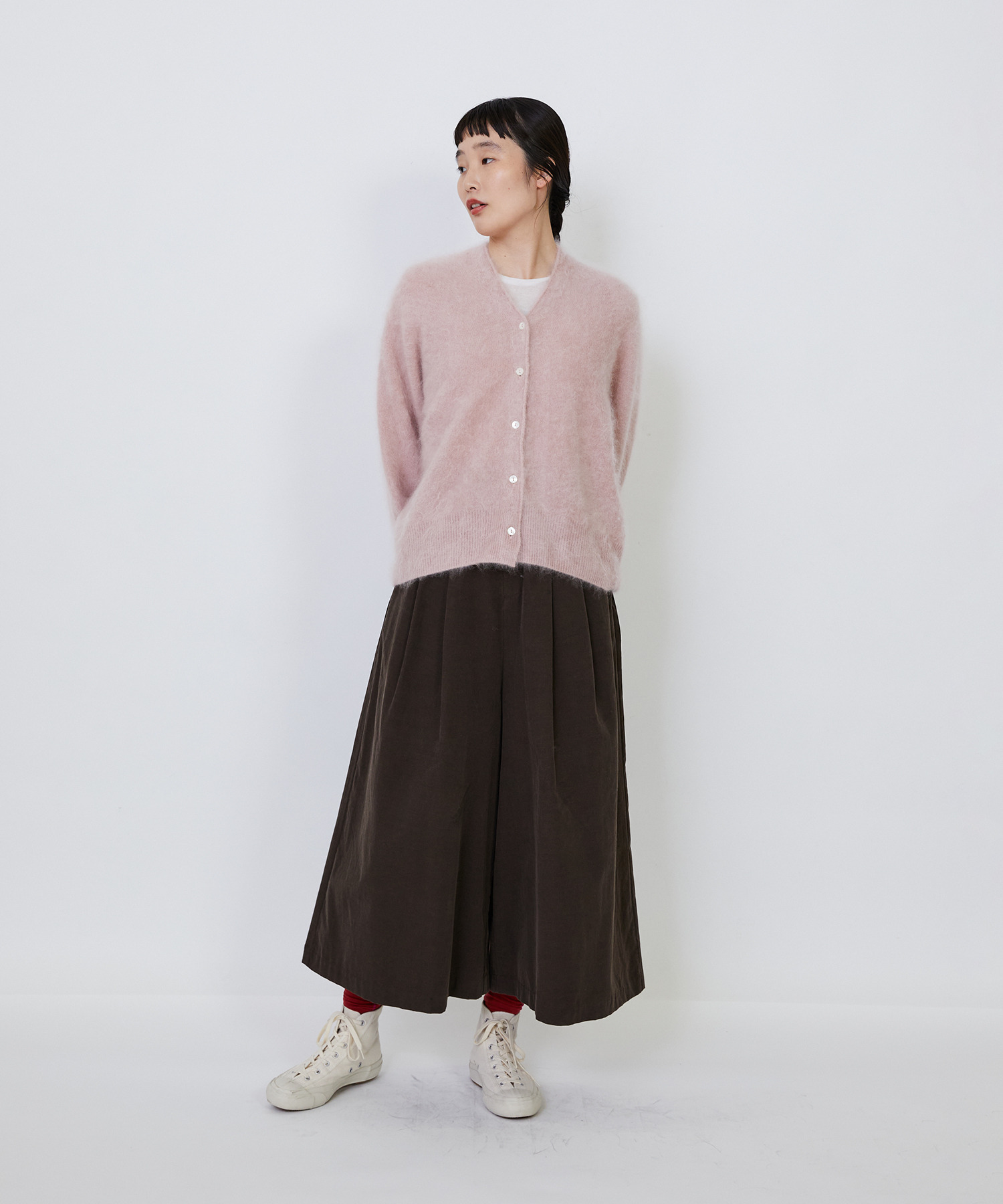 【LOISIR】カシミヤファー加工カーディガン 詳細画像 グレー 12