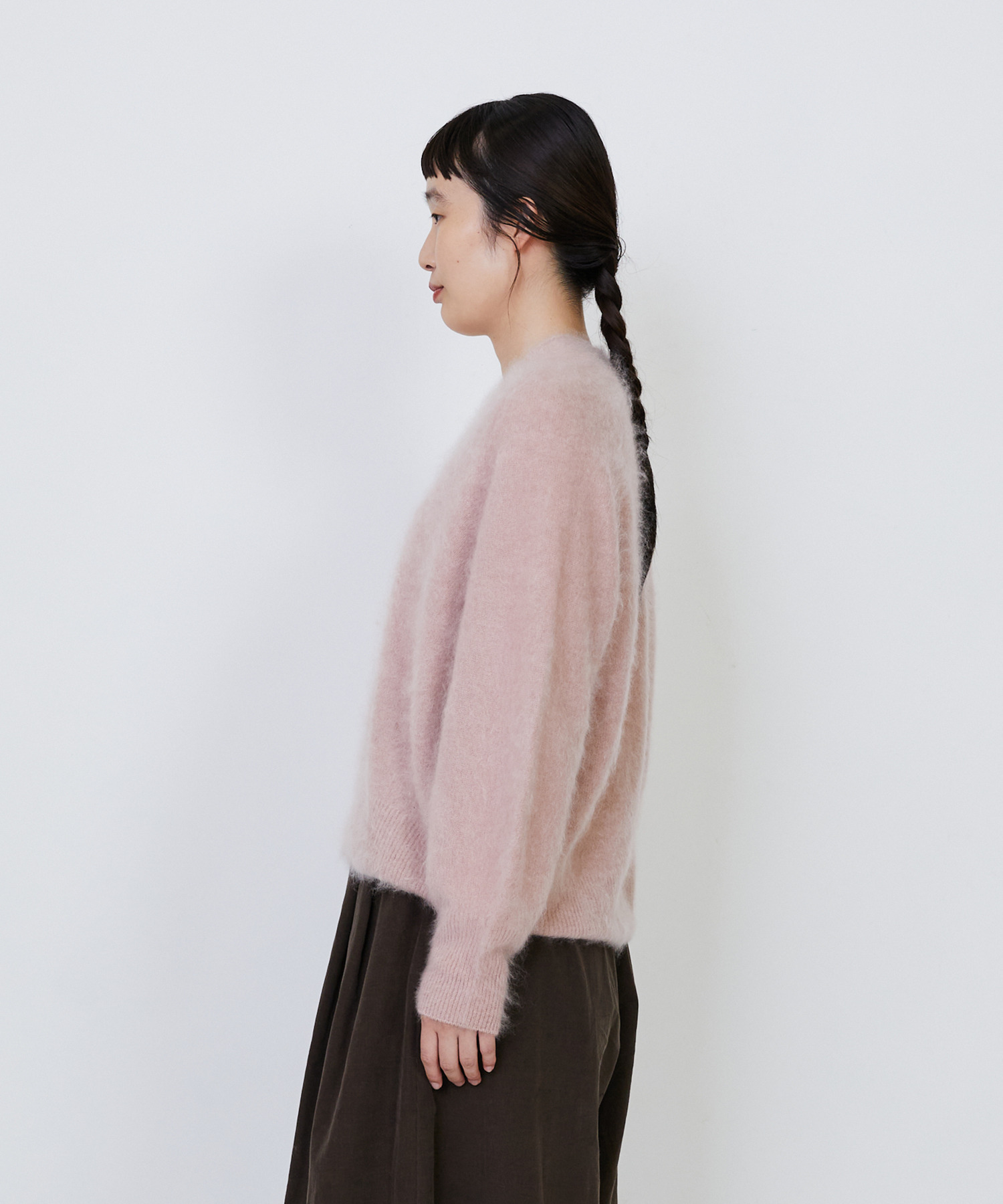 【LOISIR】カシミヤファー加工カーディガン 詳細画像 グレー 16