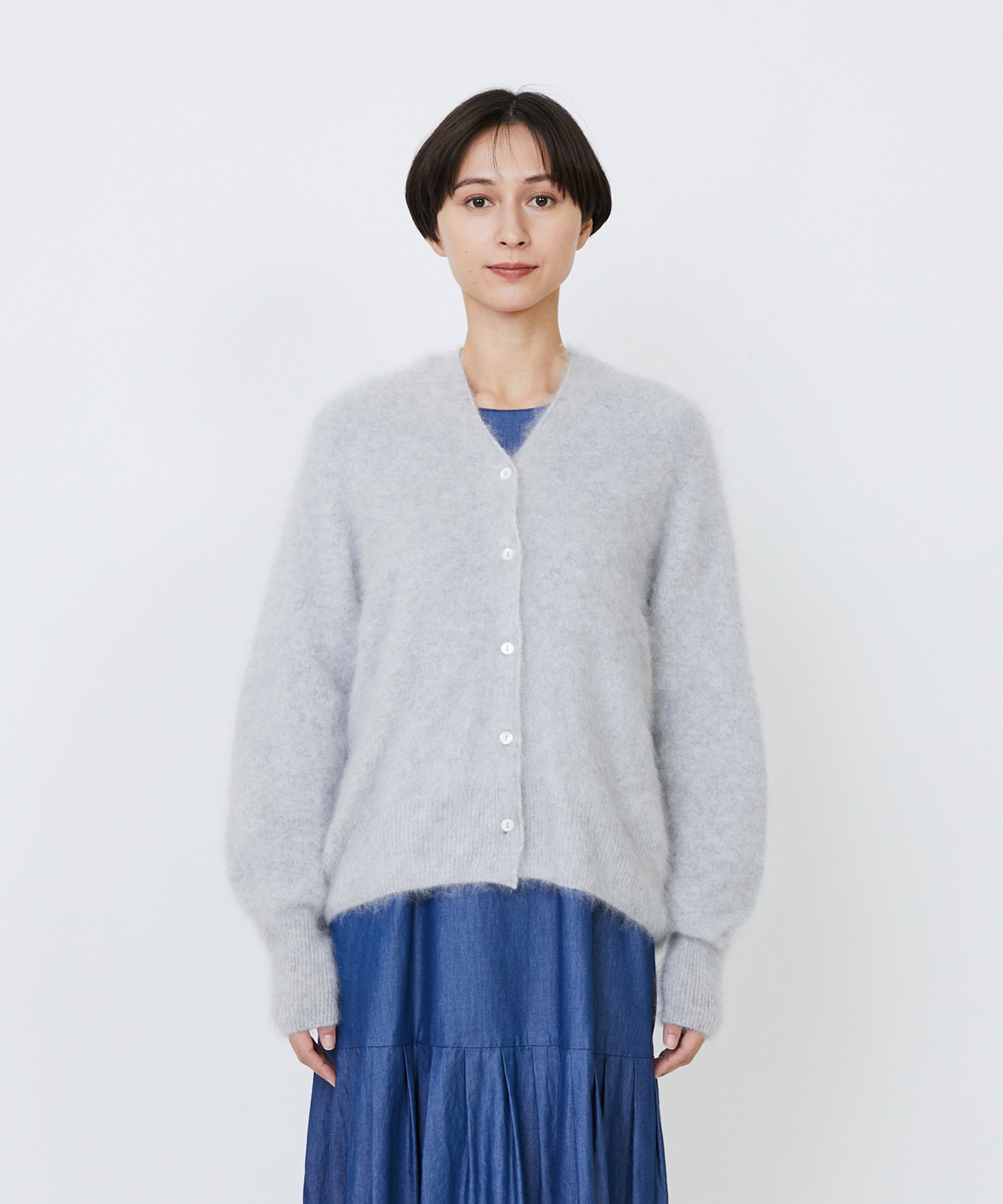 【LOISIR】カシミヤファー加工カーディガン 詳細画像 グレー 6