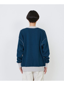 【LOISIR】【リバーシブル・ユニセックス】コットンダブルジャカードカーディガン 詳細画像 ブラック 13