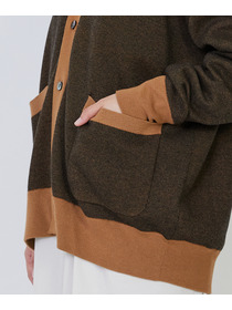 【LOISIR】【リバーシブル・ユニセックス】コットンダブルジャカードカーディガン 詳細画像 ブラック 33