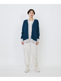 【LOISIR】【リバーシブル・ユニセックス】コットンダブルジャカードカーディガン 詳細画像 ブラック 5