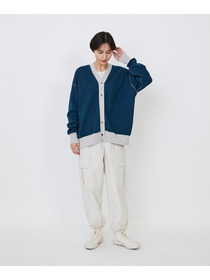 【LOISIR】【リバーシブル・ユニセックス】コットンダブルジャカードカーディガン 詳細画像 ブラック 7