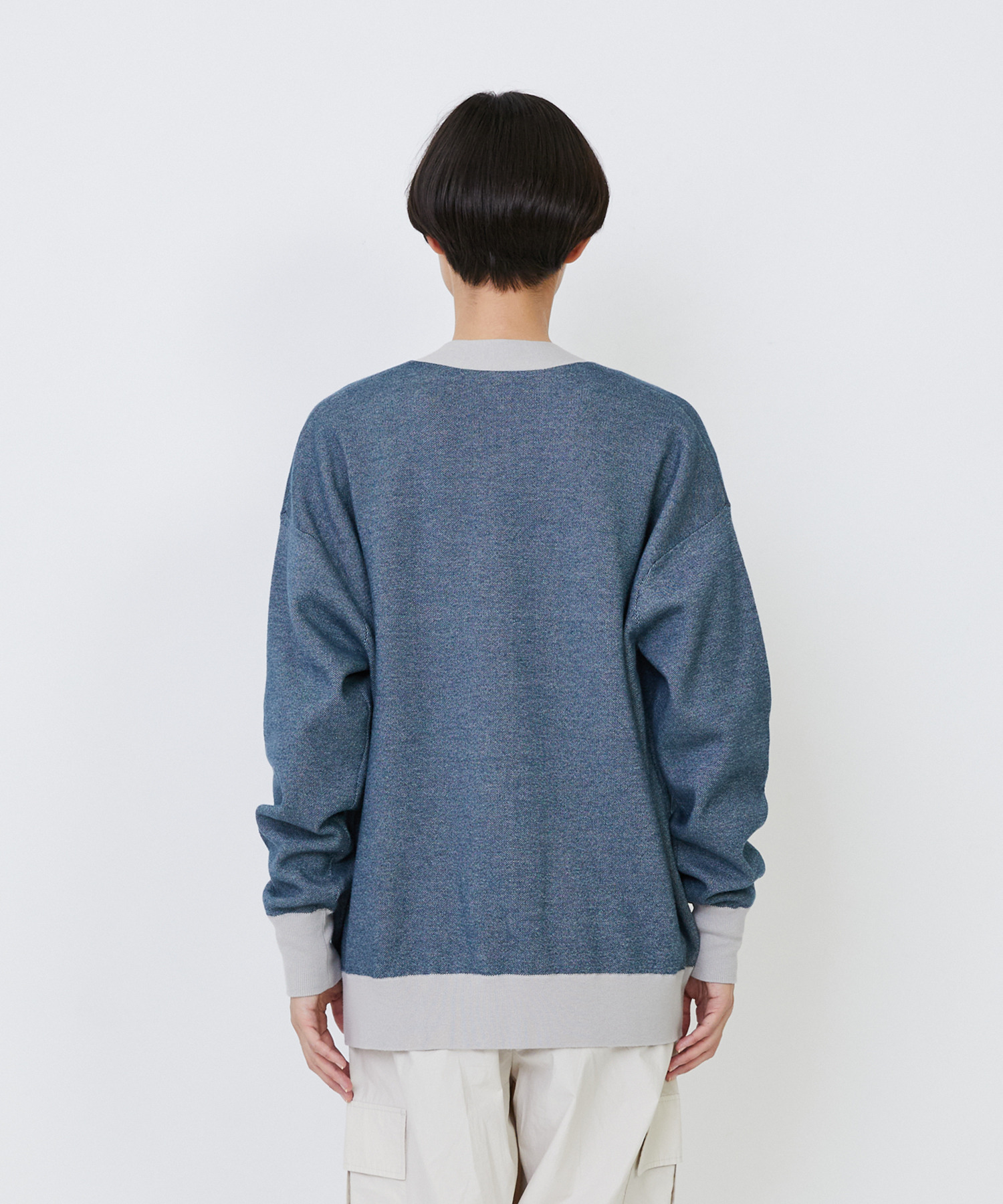 【LOISIR】【リバーシブル・ユニセックス】コットンダブルジャカードカーディガン 詳細画像 ブラック 10