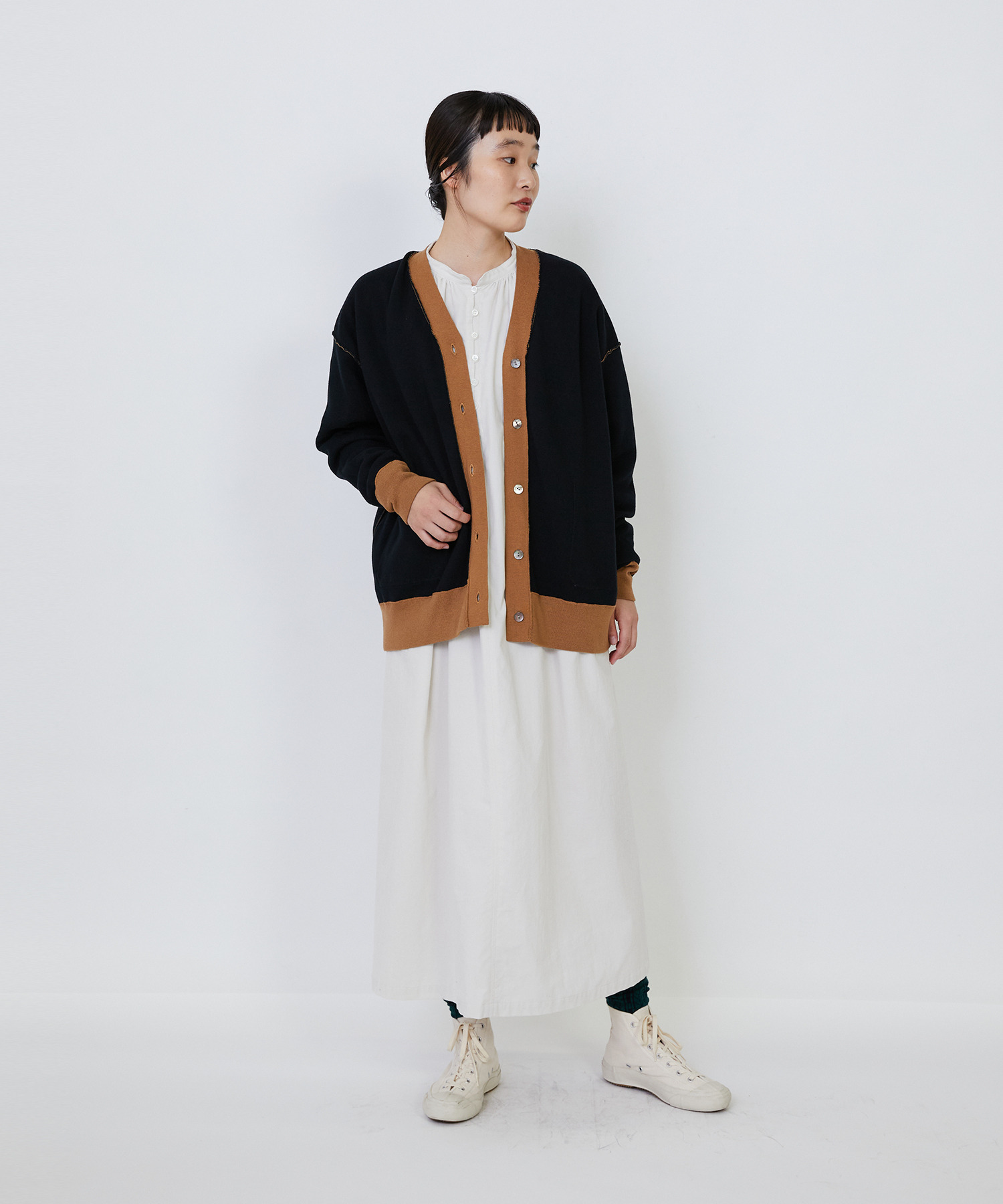 【LOISIR】【リバーシブル・ユニセックス】コットンダブルジャカードカーディガン 詳細画像 ブラック 19