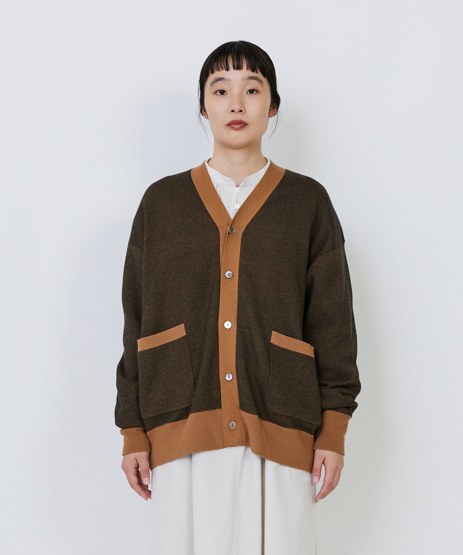 【LOISIR】【リバーシブル・ユニセックス】コットンダブルジャカードカーディガン 詳細画像 ブラック 24