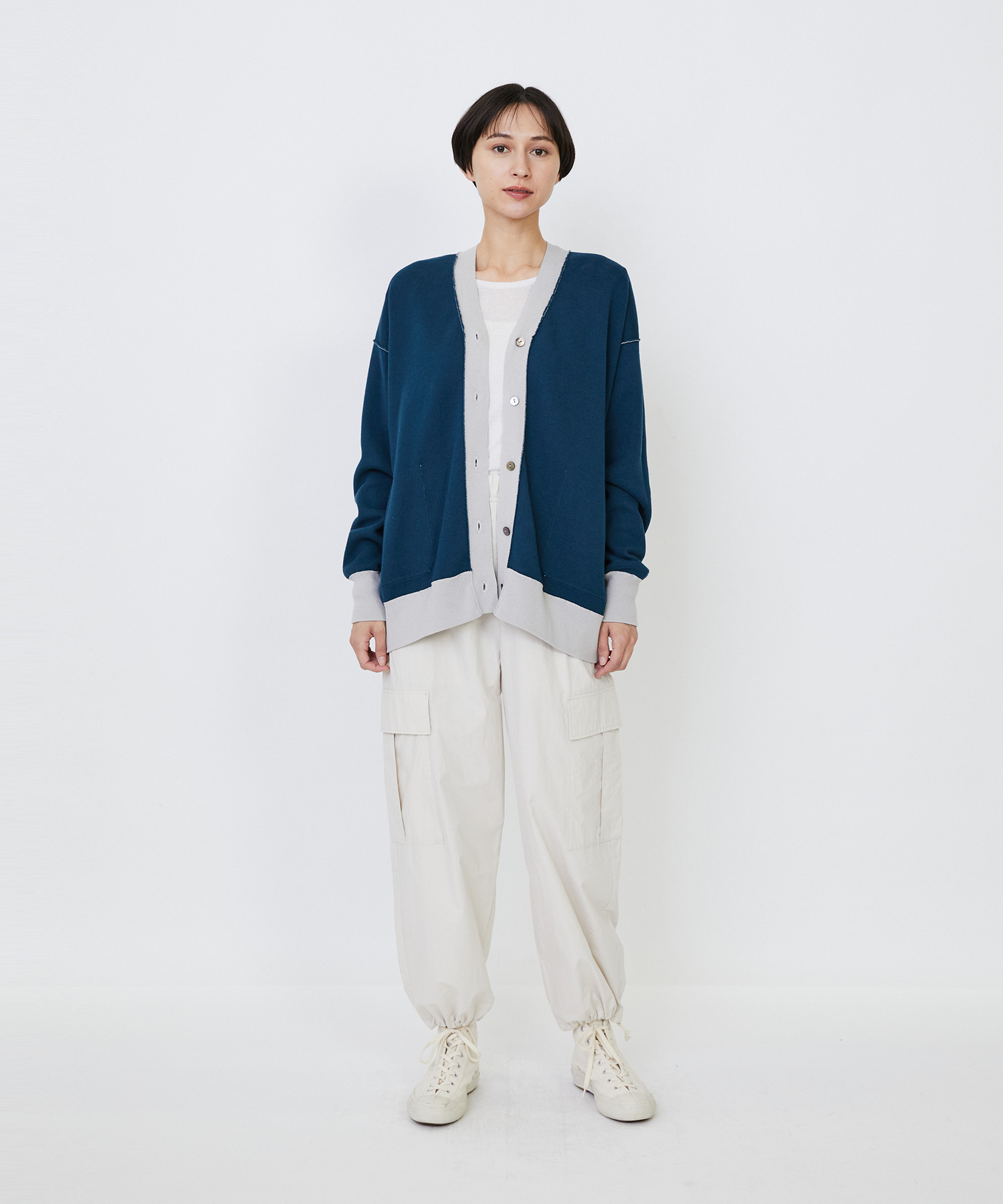 【LOISIR】【リバーシブル・ユニセックス】コットンダブルジャカードカーディガン 詳細画像 ブラック 5