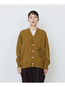 【LOISIR】【EC限定・アーティストコラボ】LOISIR×TORANEKOBONBONインターシャニットカーディガン 詳細画像 ブラック 16