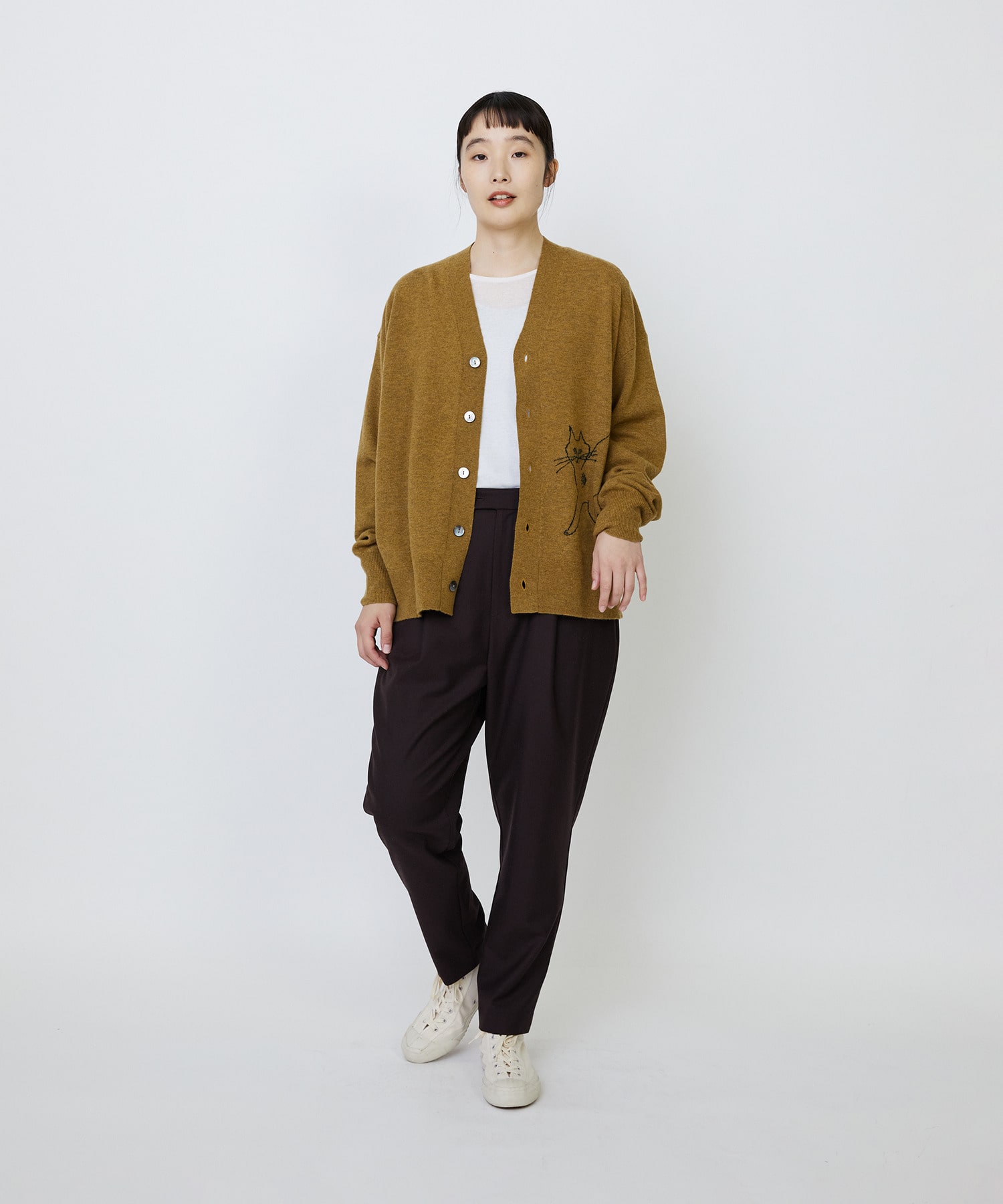 【LOISIR】【EC限定・アーティストコラボ】LOISIR×TORANEKOBONBONインターシャニットカーディガン 詳細画像 ブラック 10