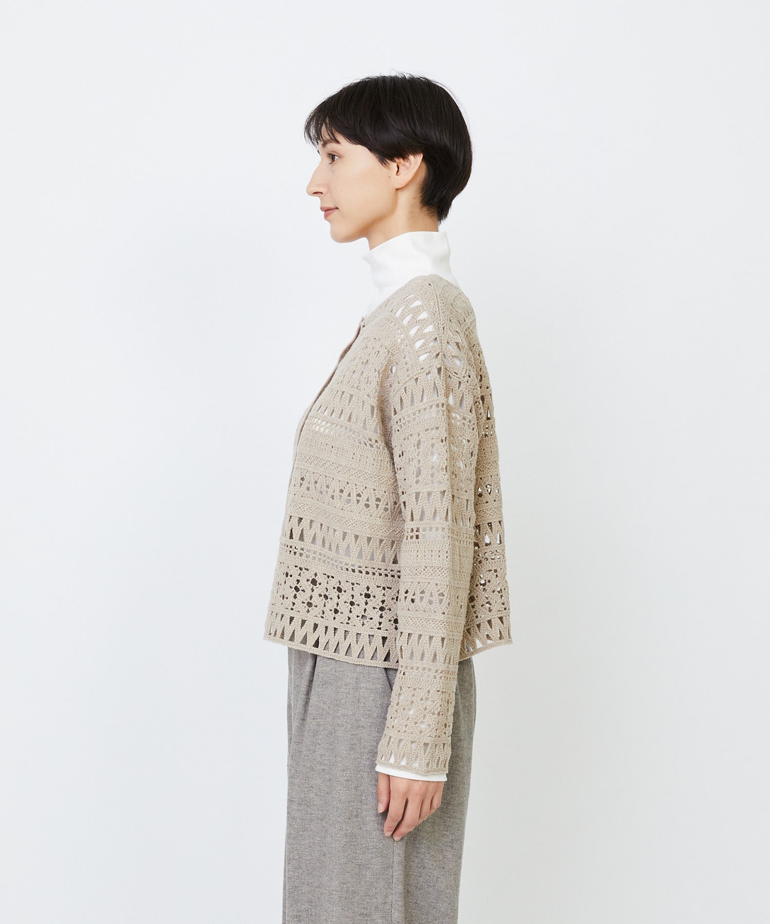 【LOISIR】｜2BUY10%OFF・3BUY20%OFF｜【2WAY】レース編みカーディガン 詳細画像 ベージュ 11