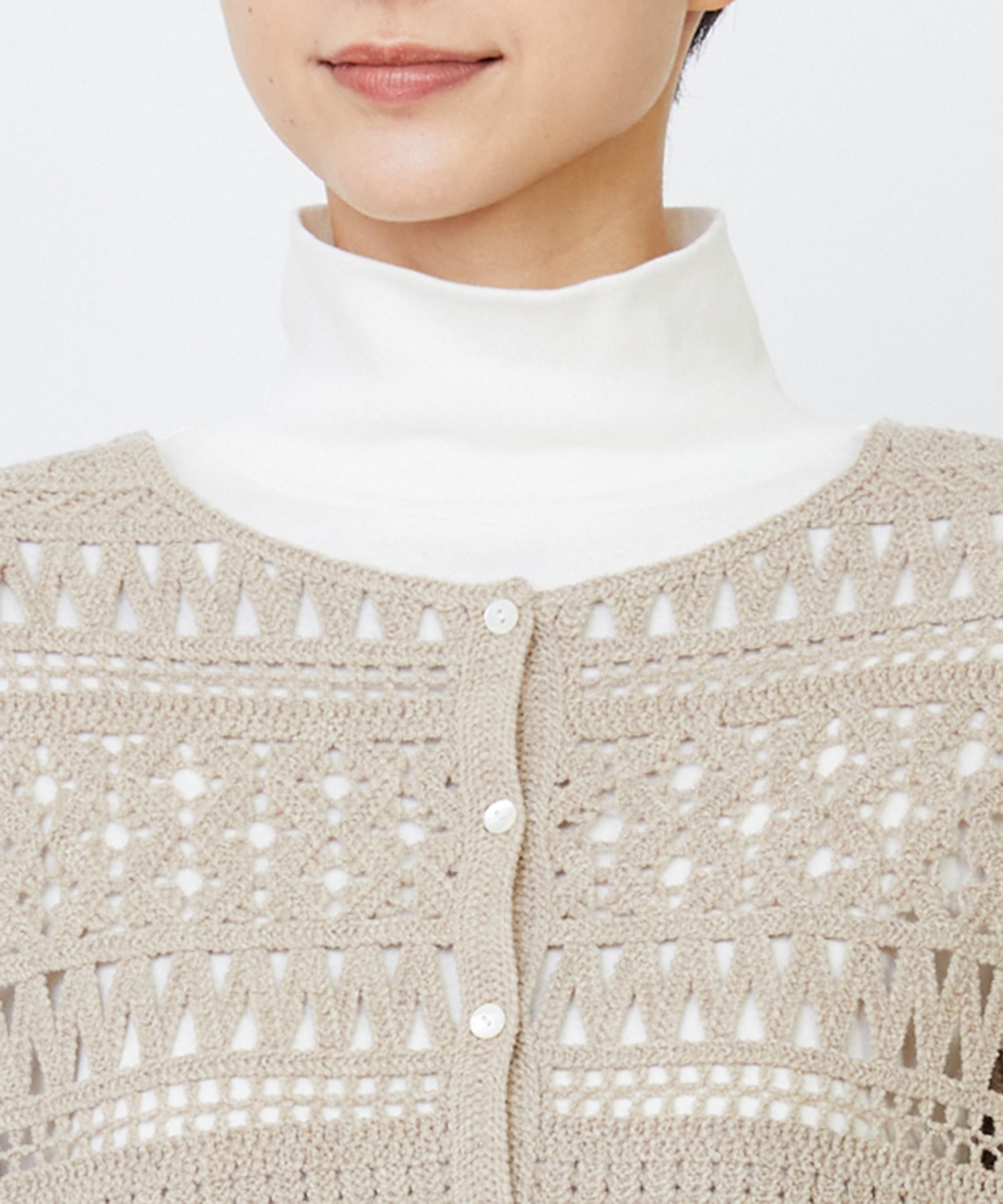 【LOISIR】｜2BUY10%OFF・3BUY20%OFF｜【2WAY】レース編みカーディガン 詳細画像 ベージュ 16