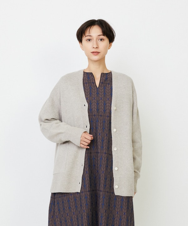 ｜2BUY10%OFF・3BUY20%OFF｜ホールガーメントカシミヤ混天竺カーディガン 詳細画像 ベージュ 1