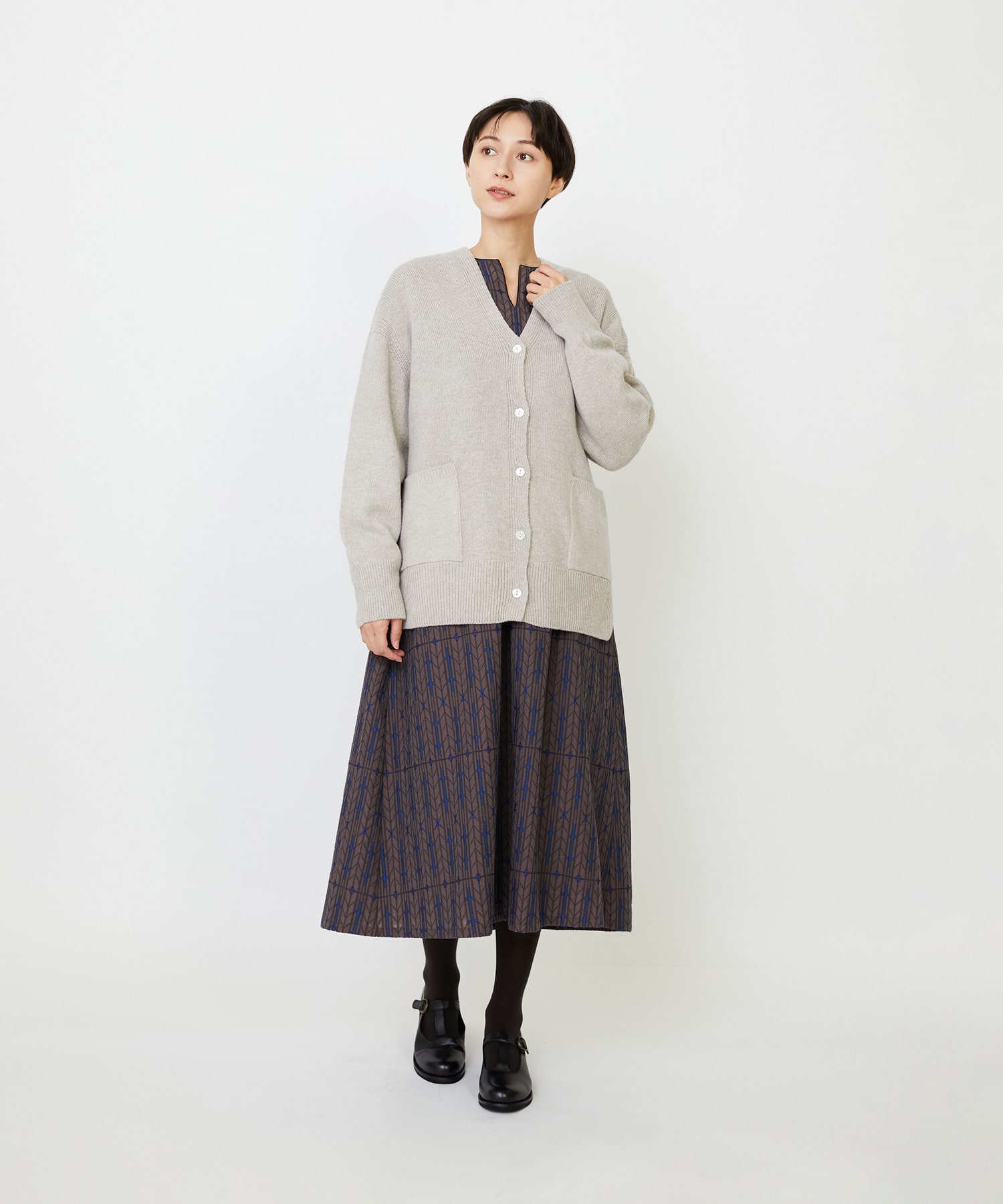 【LOISIR】ホールガーメントカシミヤ混天竺カーディガン 詳細画像 ベージュ 12