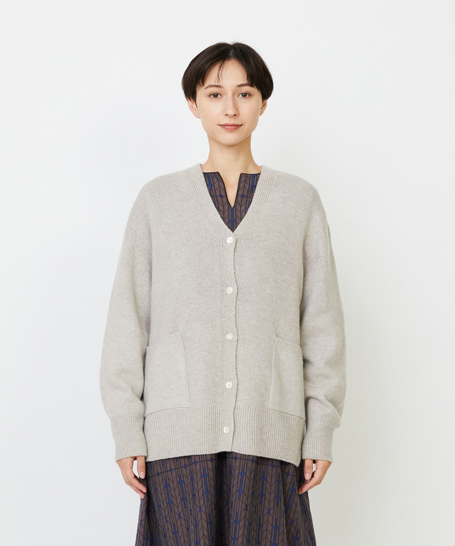 【LOISIR】ホールガーメントカシミヤ混天竺カーディガン 詳細画像 ベージュ 15