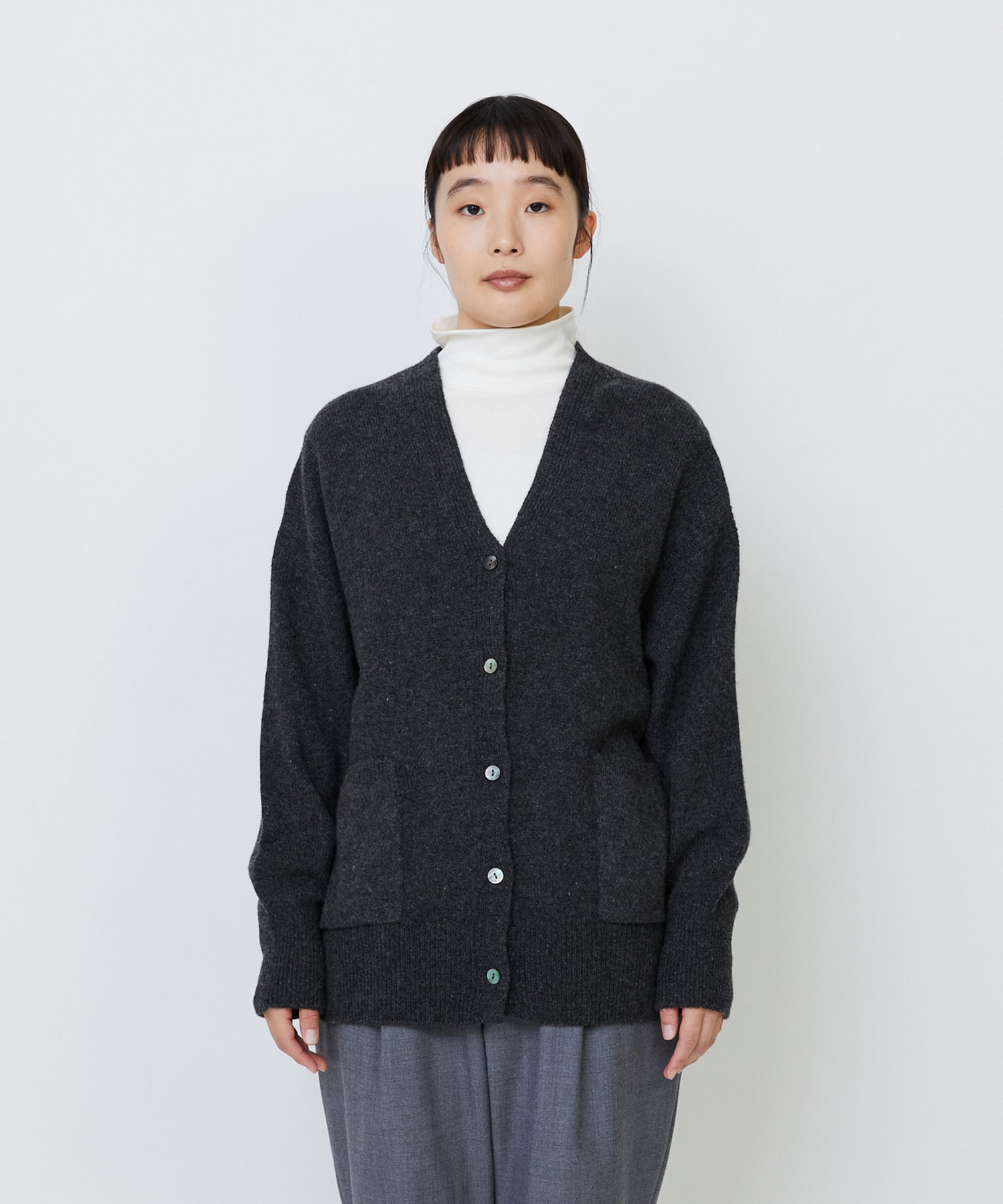 【LOISIR】ホールガーメントカシミヤ混天竺カーディガン 詳細画像 ベージュ 6