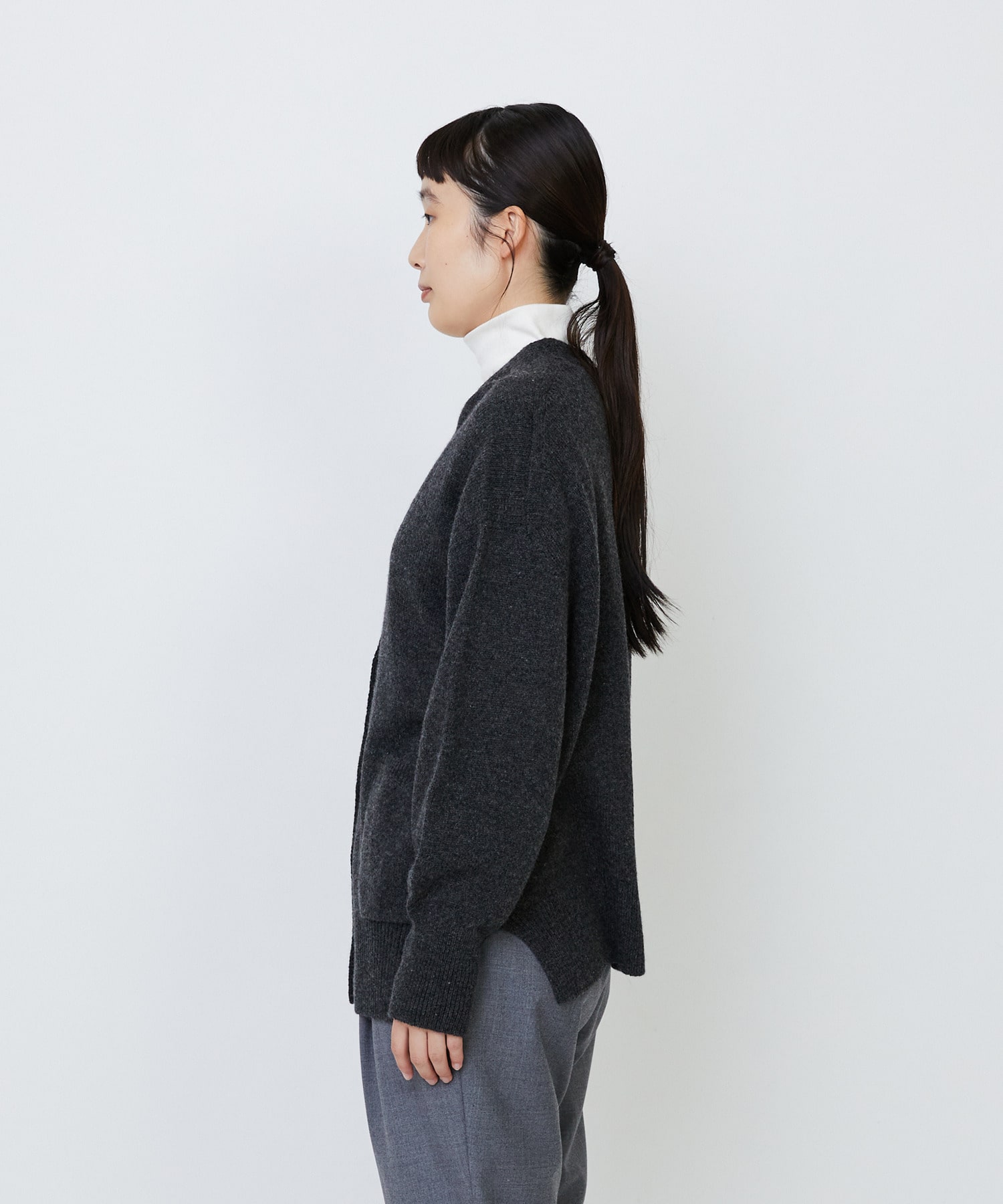 【LOISIR】ホールガーメントカシミヤ混天竺カーディガン 詳細画像 ベージュ 7